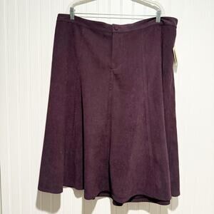 CJ Banks Purple Moleskin Midi Skirt NEW Plus Size 2X